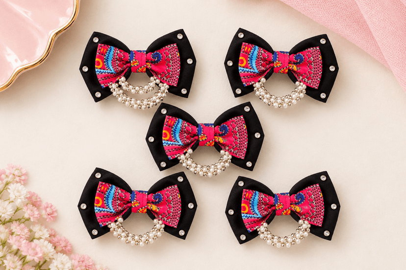 🪷 Navratri Traditional Bow Hair Clip